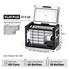 ICECO VL45ProS single zone portable fridge freezer, black