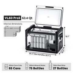 ICECO VL60ProS single zone portable fridge freezer, black