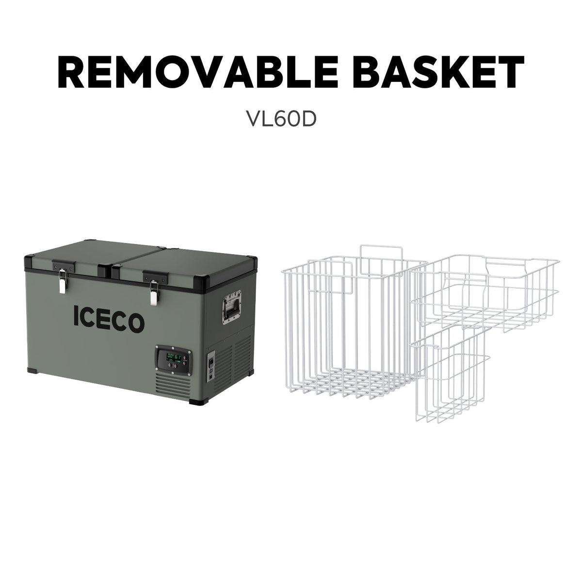 ICECO VL60D with its removable wire baskets