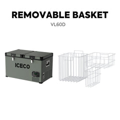 ICECO VL60D with its removable wire baskets