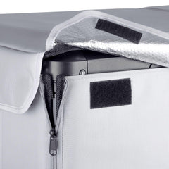 ICECO insulated protective cover on a VL75ProD dual zone fridge, gray