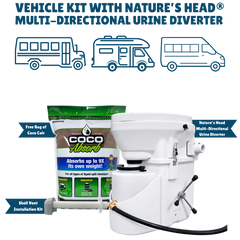 Nature's Head Vehicle Kit with Multi-Directional Urine Diverter Toilet