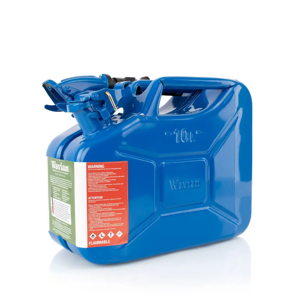 Wavian 10L blue steel NATO jerry can with spout - view 2