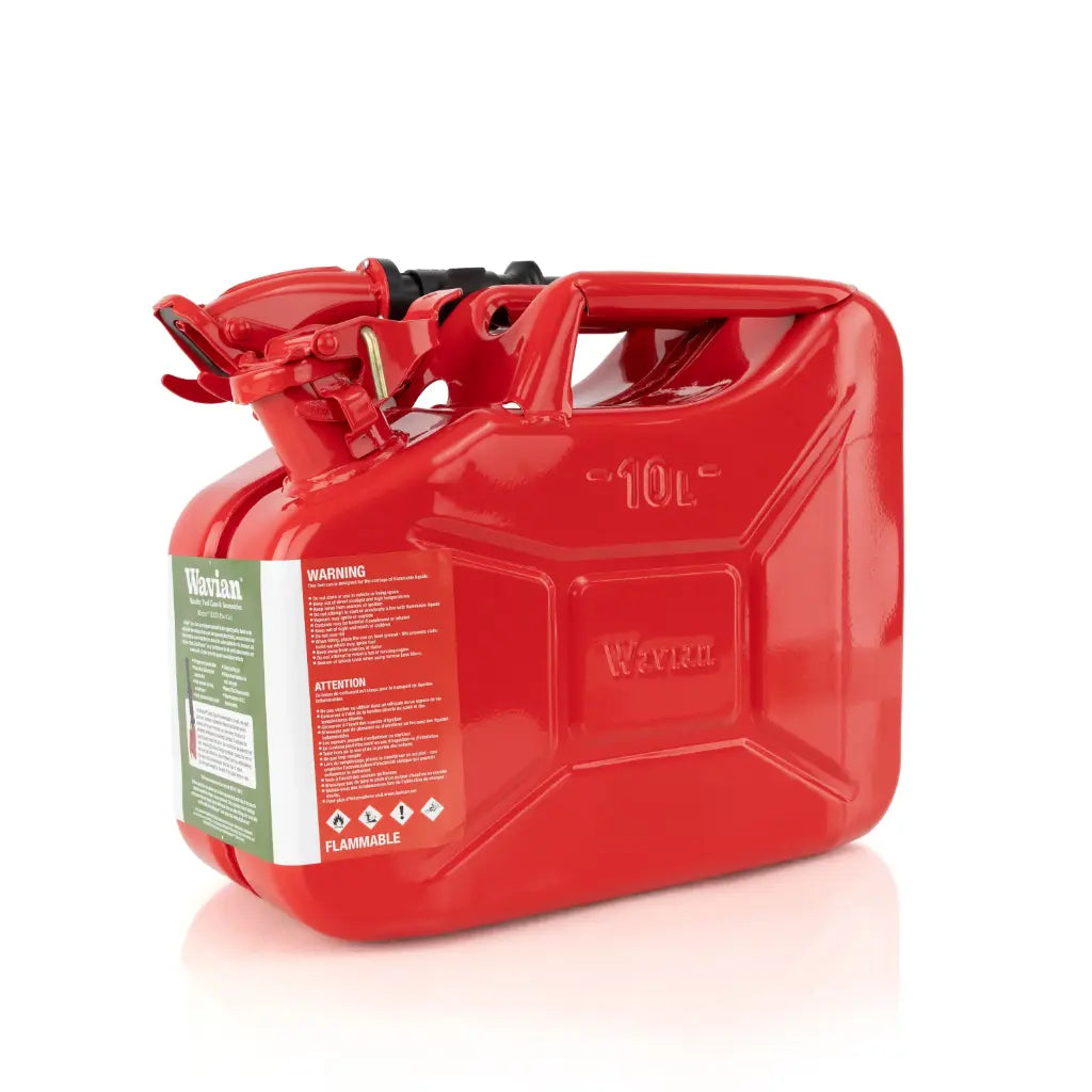 Wavian 10L red steel NATO jerry can with spout - view 2