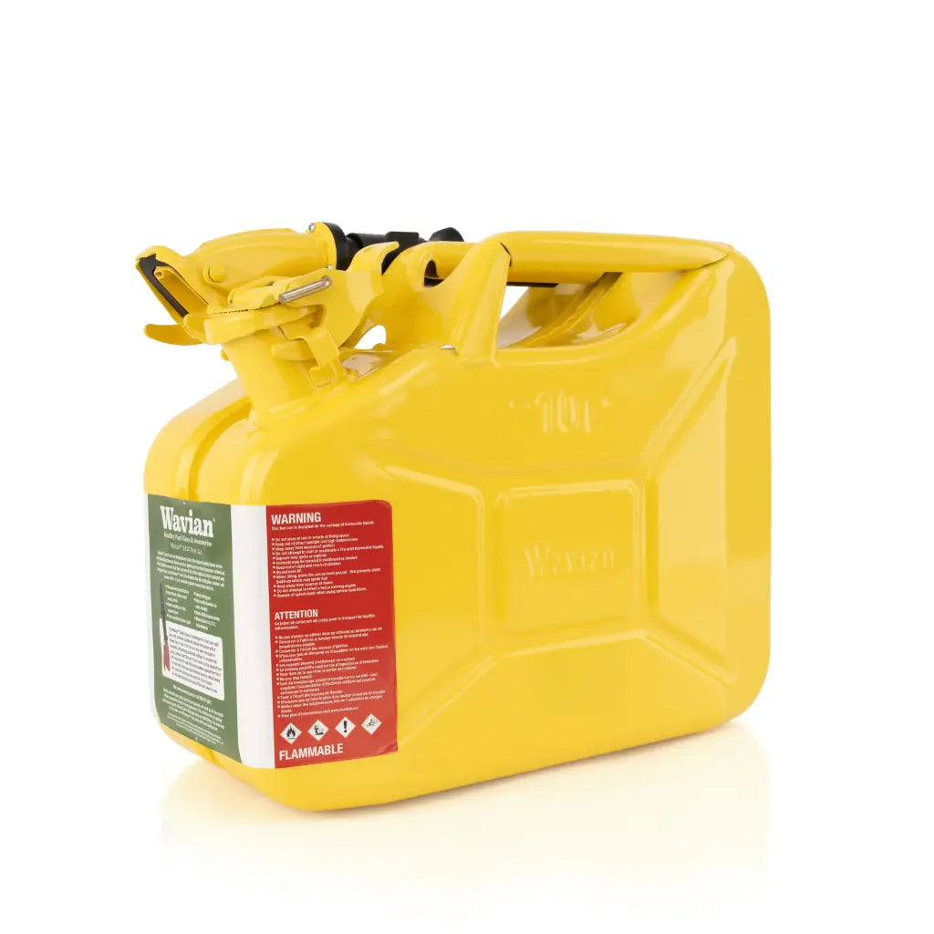 Wavian 10L yellow steel NATO jerry can with spout - view 2