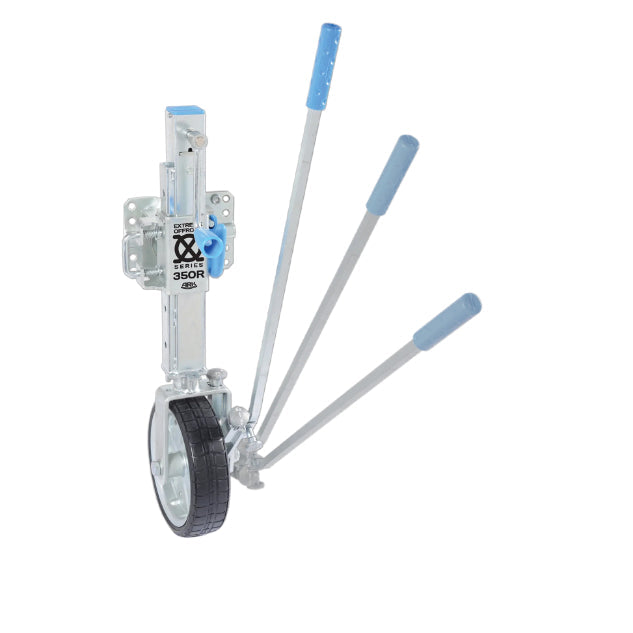 ARK XO350R ratchet style trailer jack with solid rubber tire