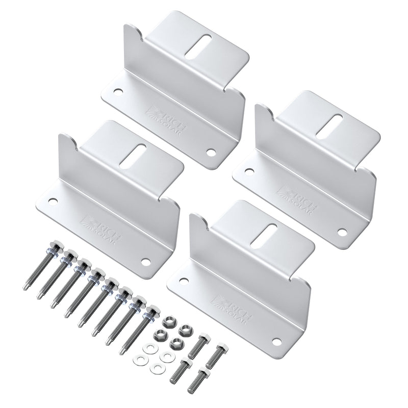 Rich Solar Z-Brackets Mounting Hardware Z-Brackets with Screws