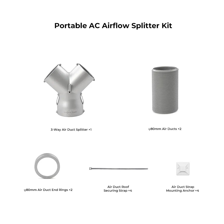 Zero Breeze portable AC cold air splitter kit two ducts view 5