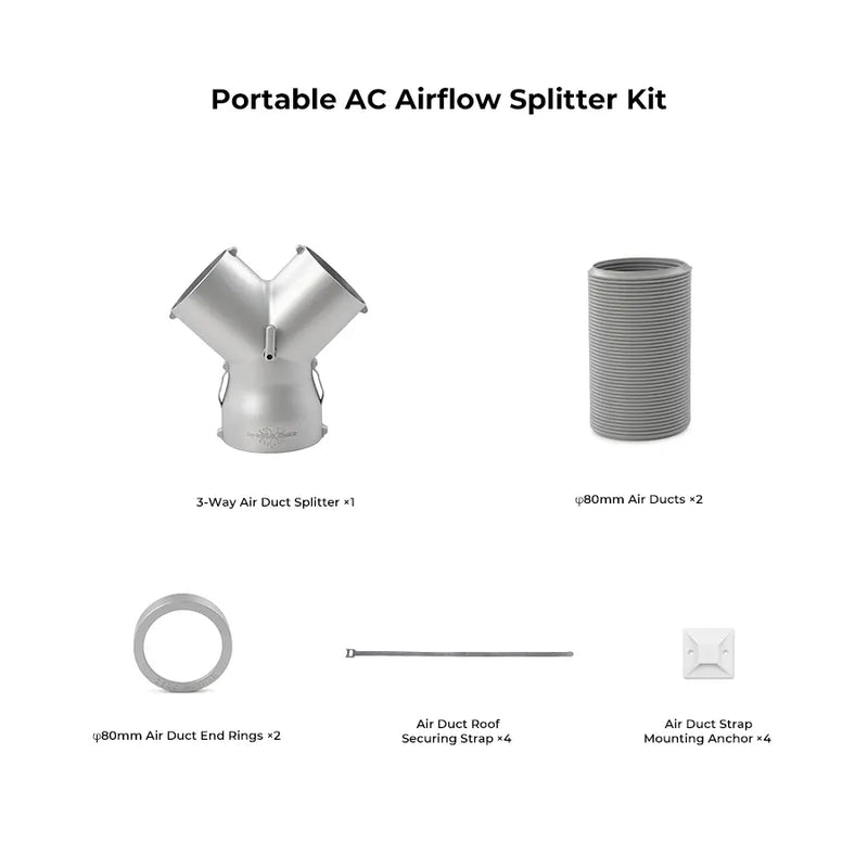 Zero Breeze portable AC cold air splitter kit two ducts view 5