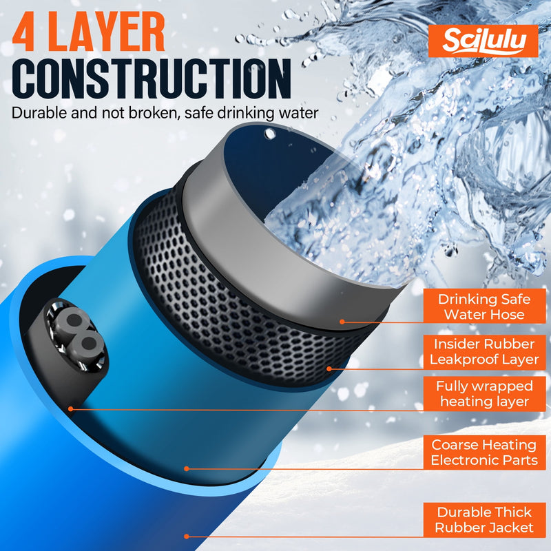 Scilulu 50 ft heated water hose, view 2