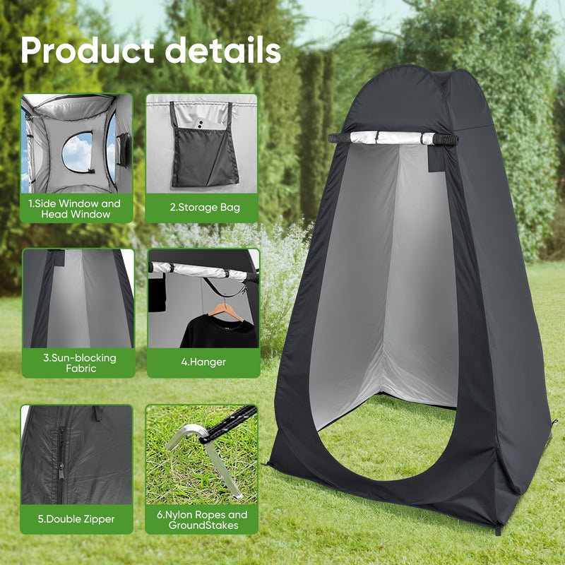 Pop-up camping shower and privacy tent