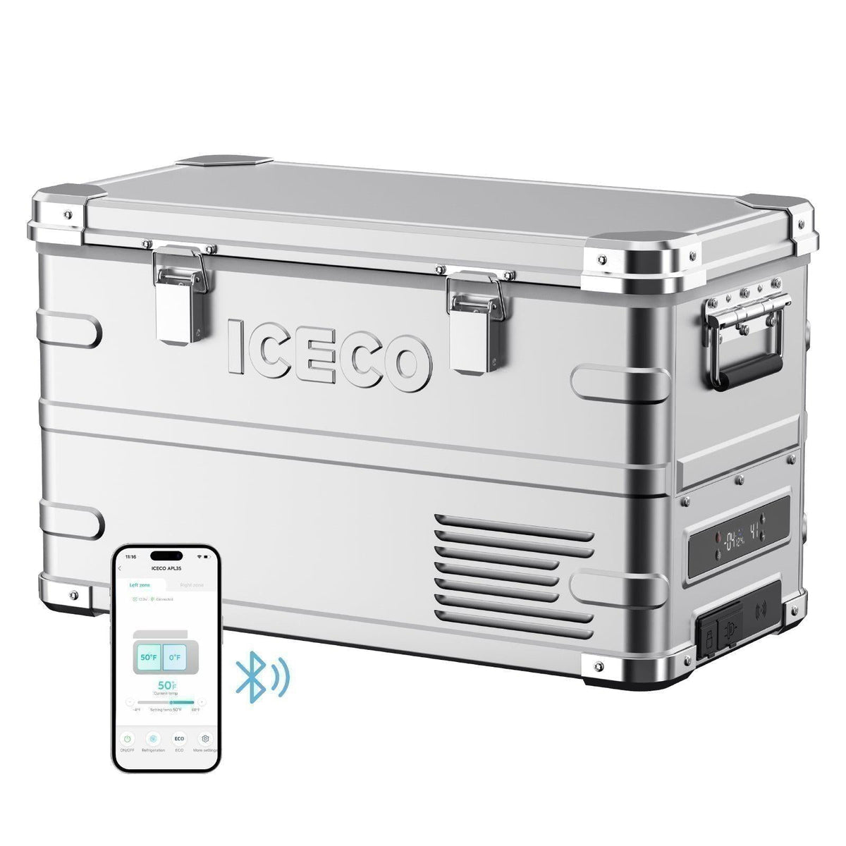 ICECO APL35 37QT dual zone aluminum portable fridge freezer