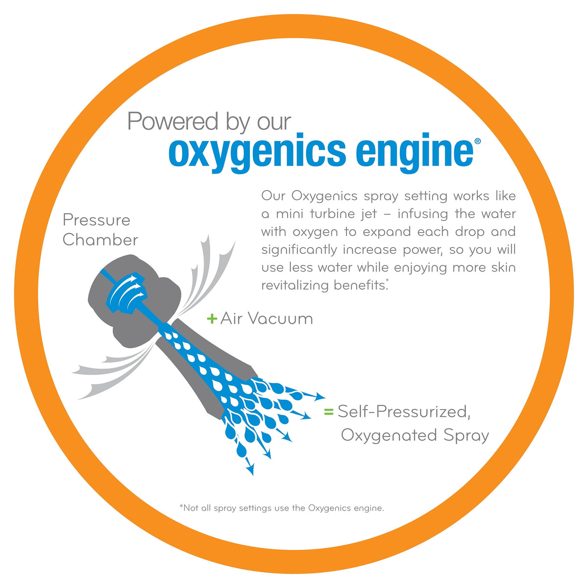 Oxygenics Fury RV shower head, view 4