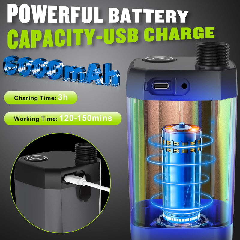 Rechargeable portable camping shower pump