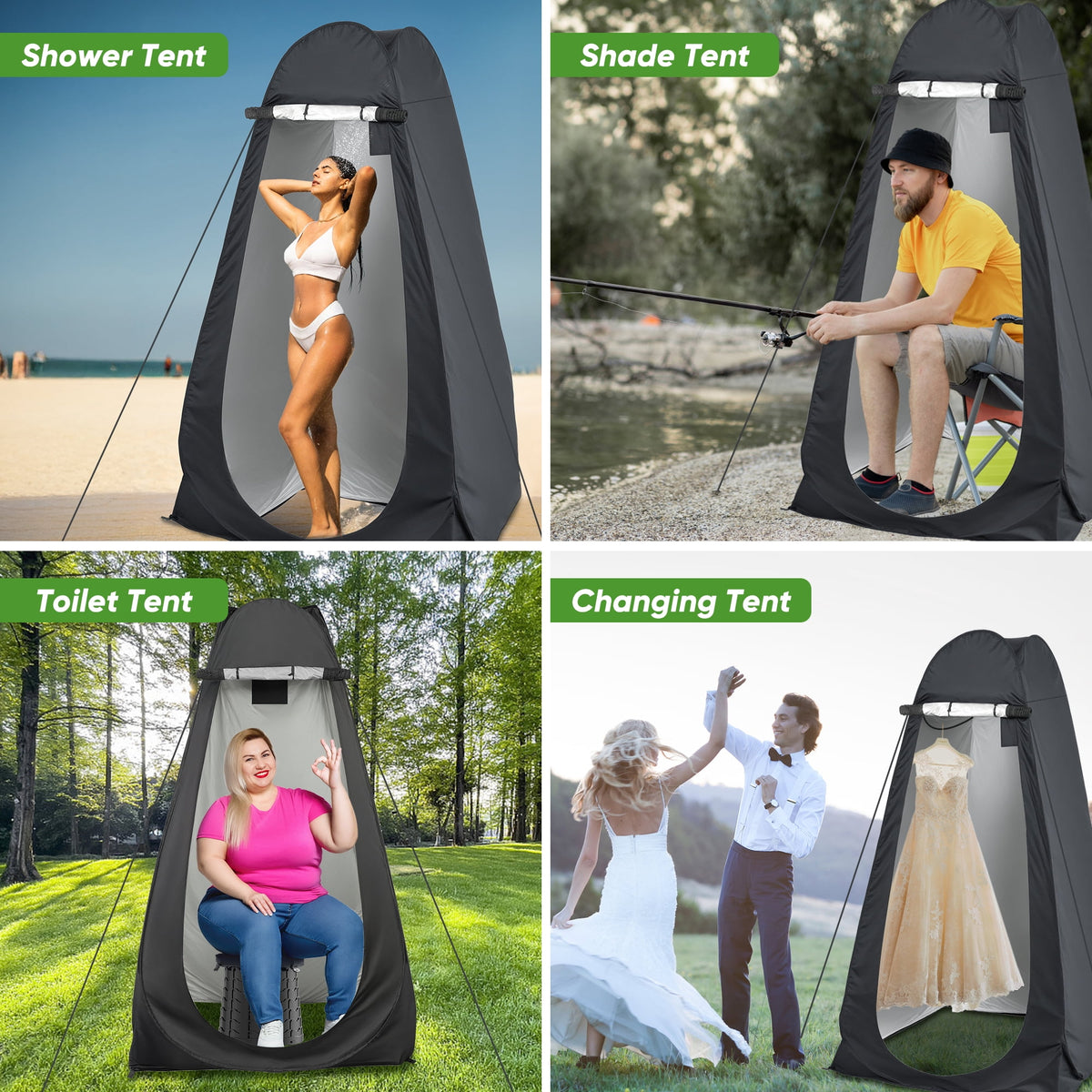 Pop-up camping shower and privacy tent