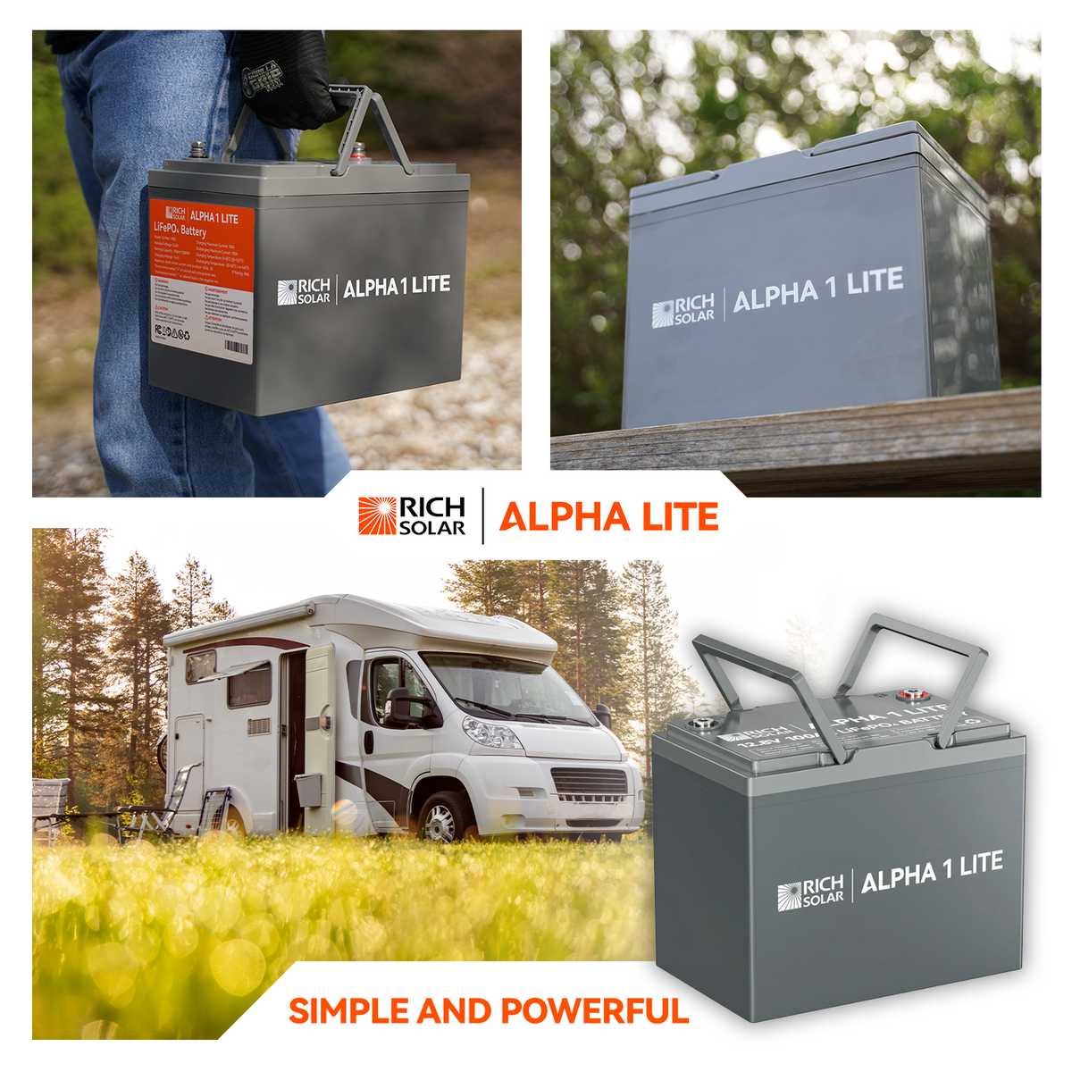 Rich Solar ALPHA 1 LITE 12V 100Ah LiFePO4 Battery
