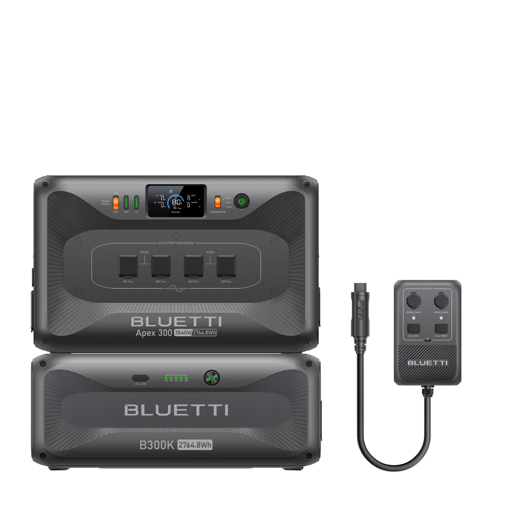 BLUETTI Apex 300 with B300K battery and Hub D1 DC power hub