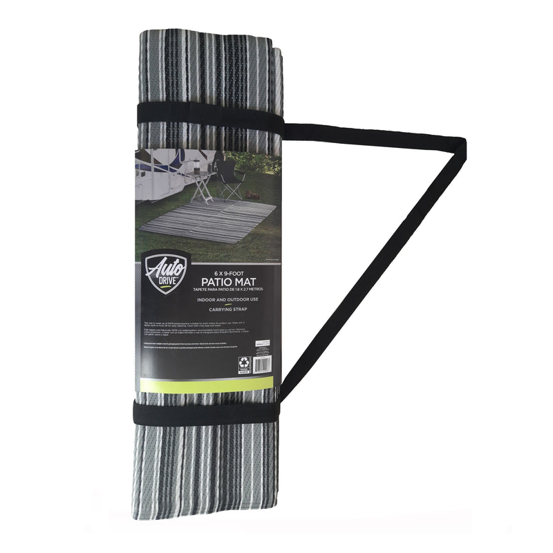 Reversible RV patio mat 6 x 9 ft, gray