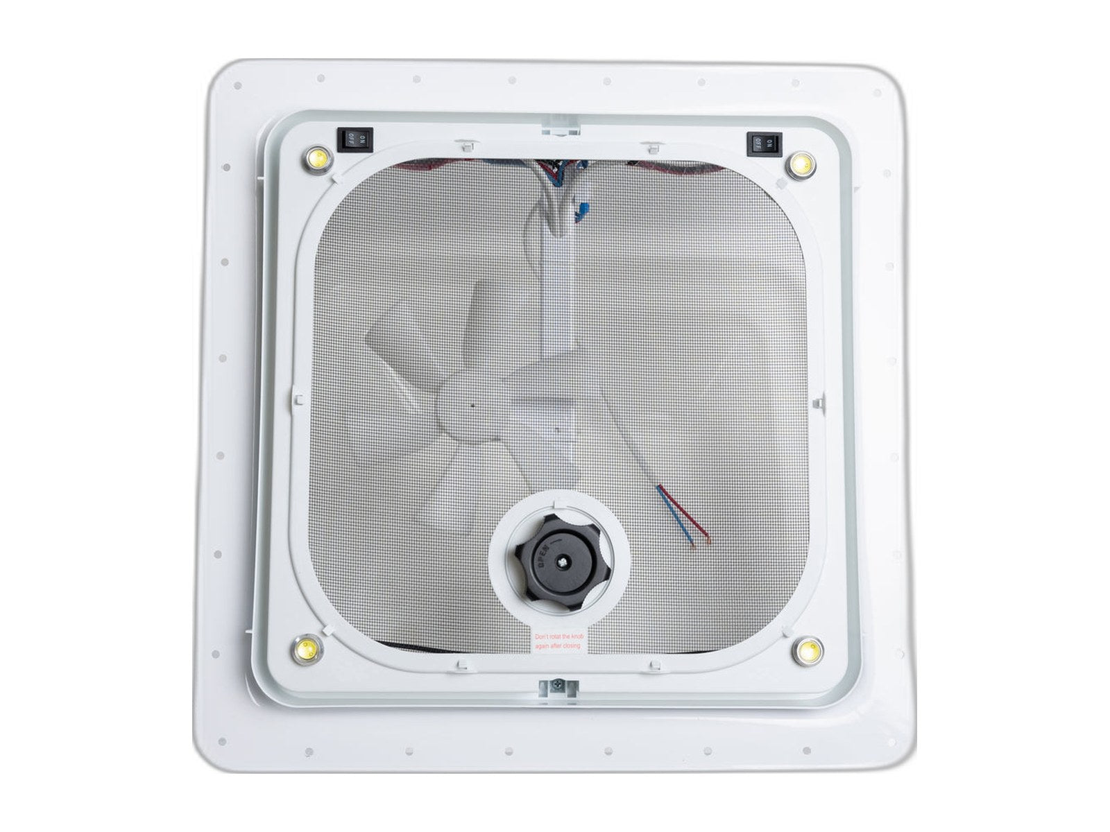 basic rv bathroom fan led light 12v on white background
