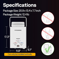 VIVOHOME portable propane water heater, view 2
