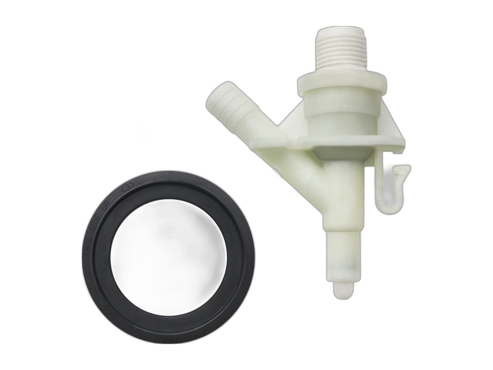 blackseries toilet valve on white background