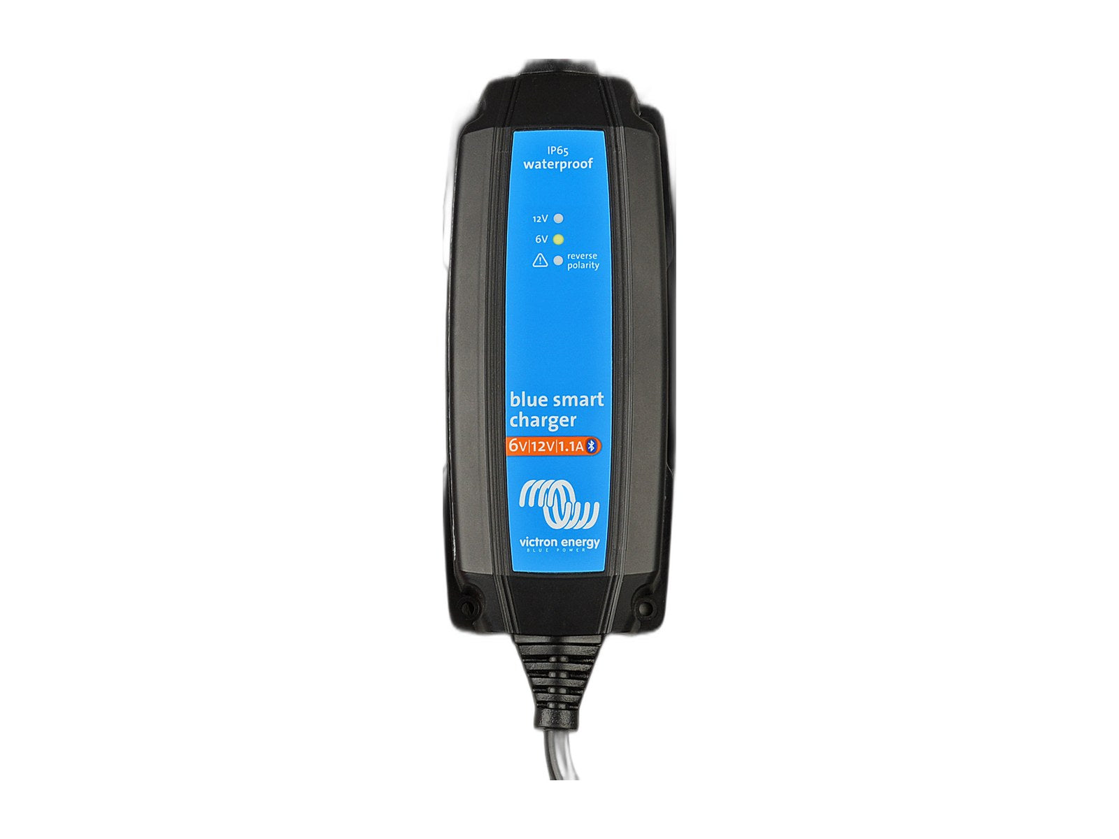 blue smart ip65 charger dc connector on white background
