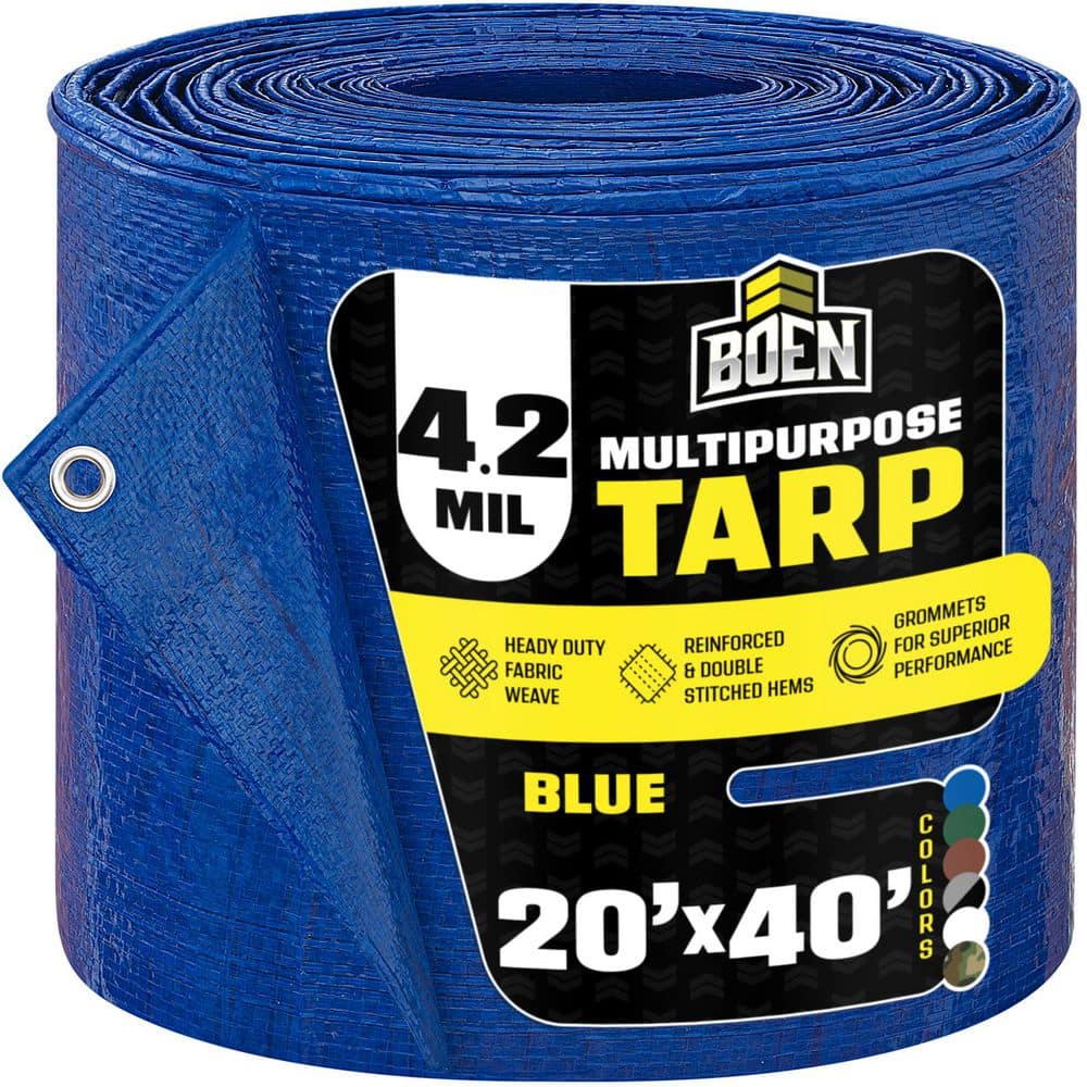 BOEN blue poly tarp, 20 x 40 ft