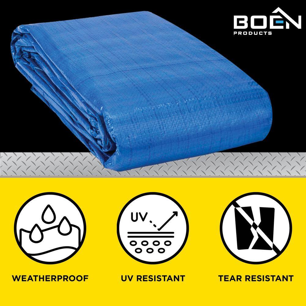 BOEN blue poly tarp detail