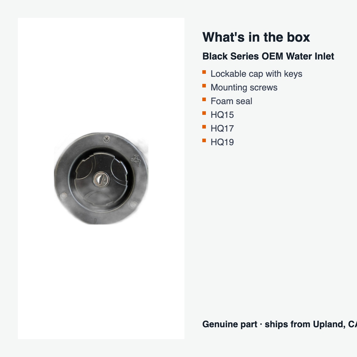 Black Series OEM Water Inlet - what is in the box