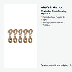 RV Window Shade Restring Repair Kit - what is in the box