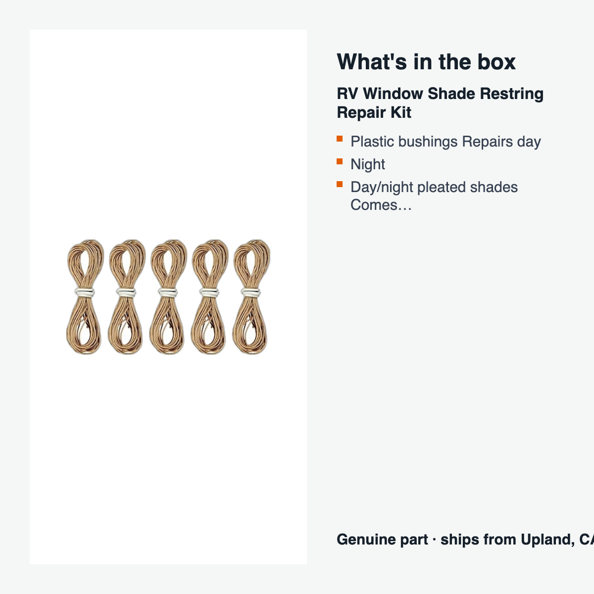 RV Window Shade Restring Repair Kit — what's in the box