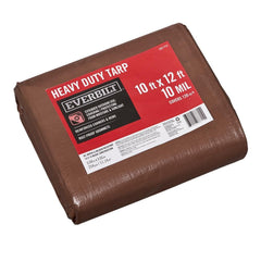 Brown and silver heavy duty tarp, 10 x 12 ft