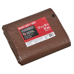 Brown and silver heavy duty tarp, 12 x 16 ft