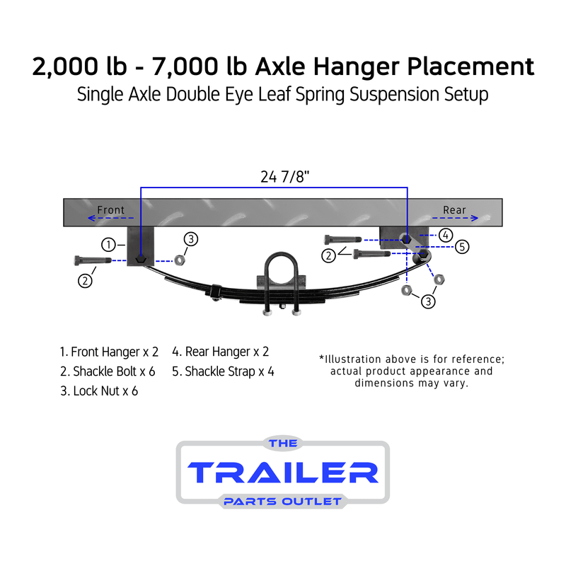 3500 lb idler trailer axle 5 on 4.5