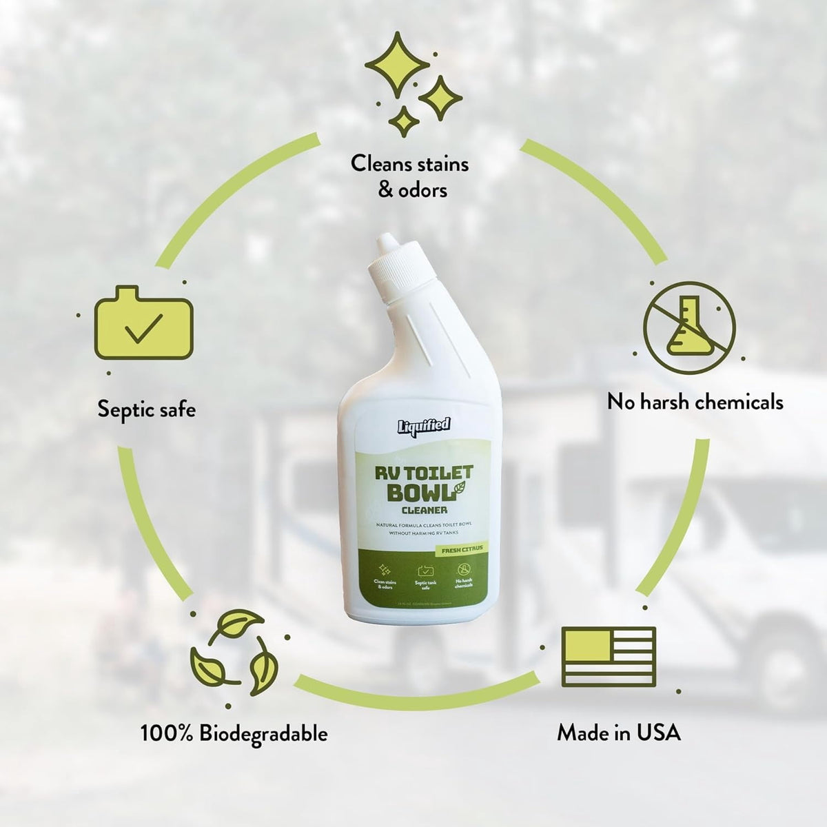 Liquified RV toilet bowl cleaner 24 oz