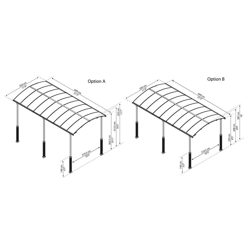 Palram Canopia Alpine RV carport 12 x 21 ft
