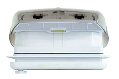 Carbonogy RV roof vent fan with clear cover, front view