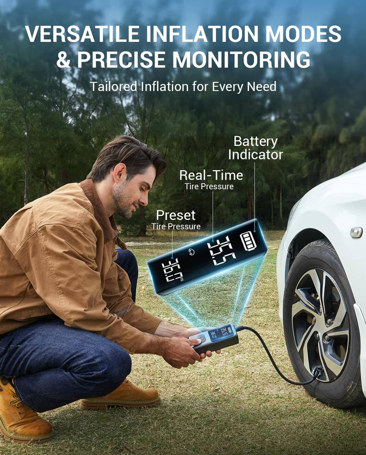 Cordless portable tire inflator, view 5