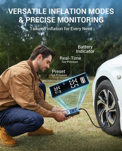 Cordless portable tire inflator, view 5