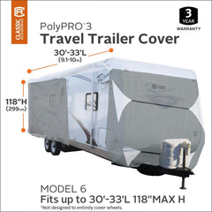 Classic Accessories PolyPro III travel trailer cover 30-33 ft