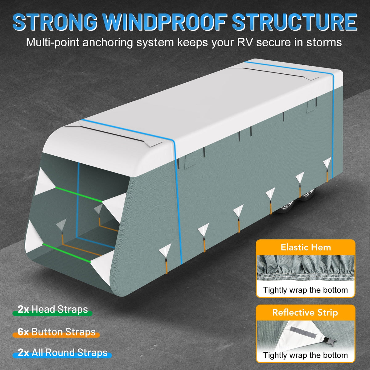 Travel trailer RV cover 26-28.6 ft