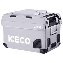 ICECO APL55 insulated protective cover on an APL55 portable fridge, gray