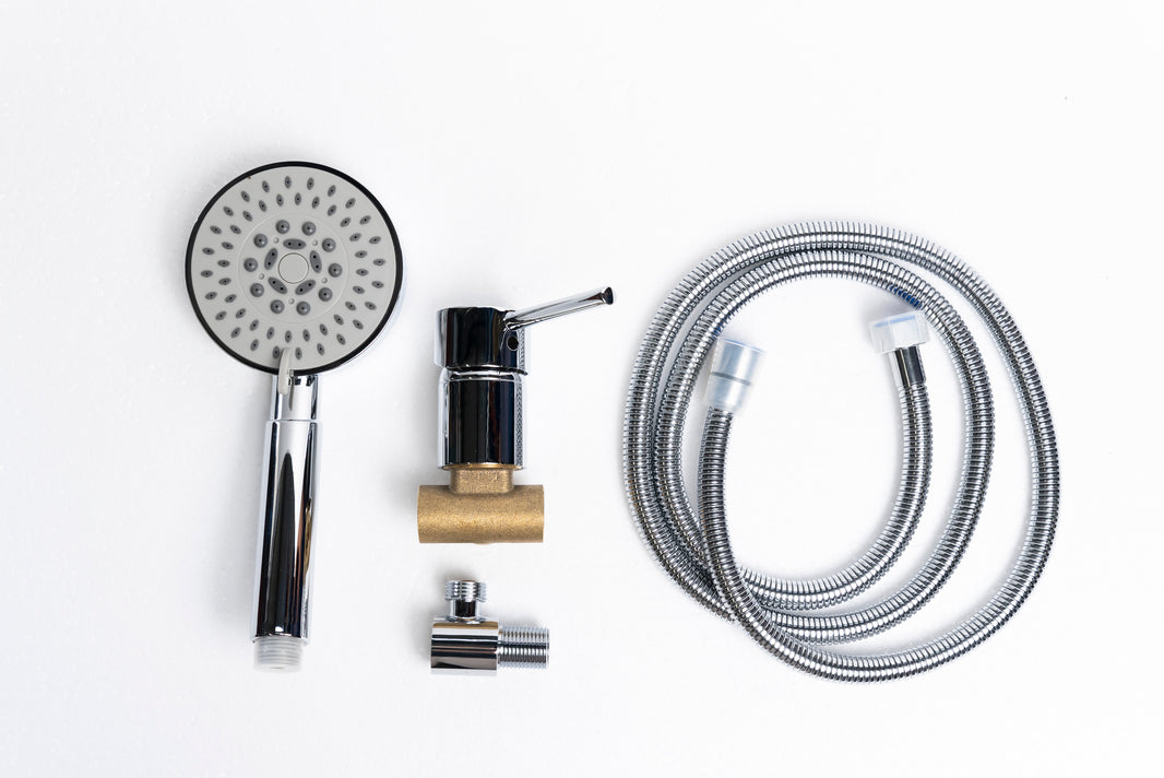 RV Shower Head with Hose & Shut-Off Valve | Water-Saving Handset – RV Parts Giant