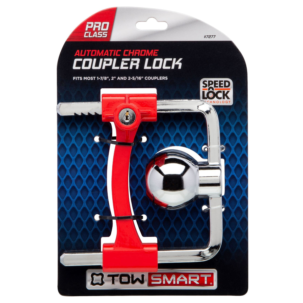 TowSmart chrome coupler lock, view 2