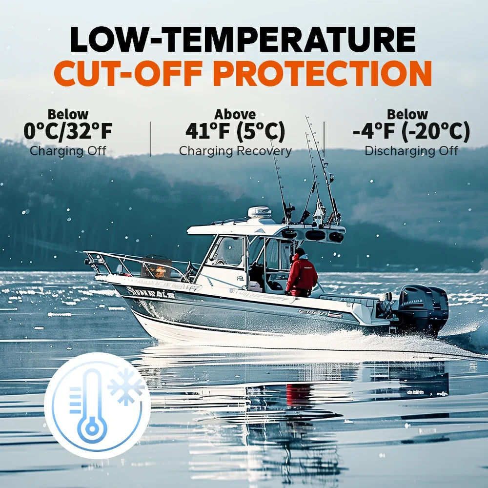 LiTime 12V 100Ah OBM Bluetooth Lithium Battery for Electric Outboards
