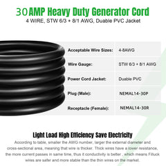 SPEEDWOW 30 amp twist-lock extension cord, view 6