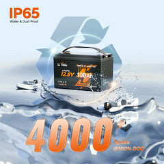LiTime 12V 100Ah OBM Bluetooth Lithium Battery for Electric Outboards
