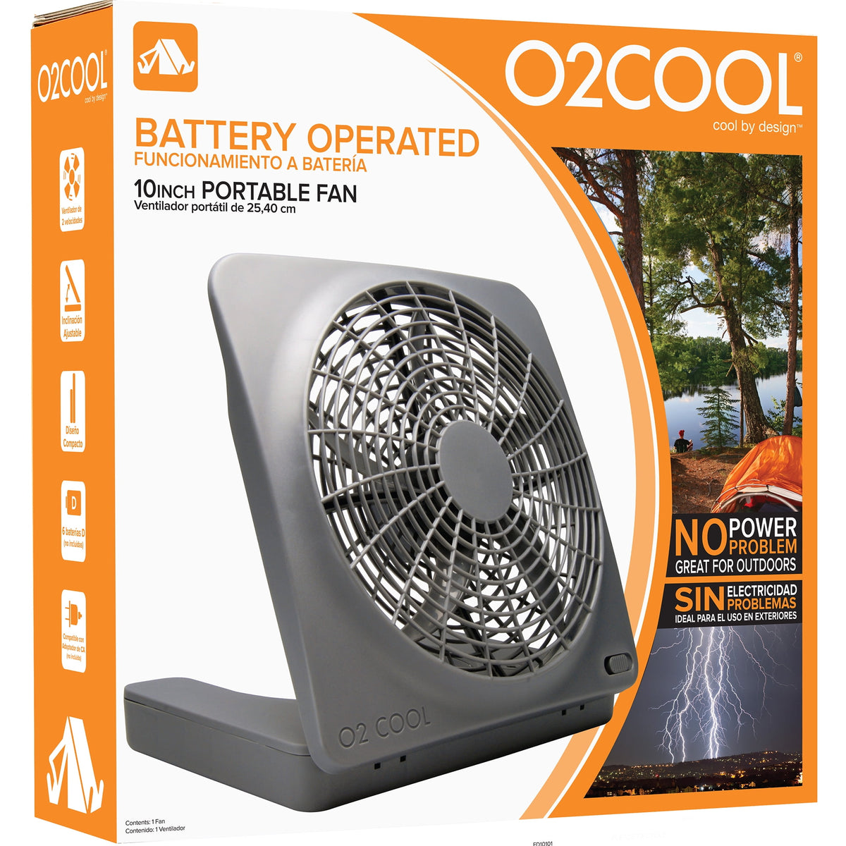 O2COOL 10 inch portable fan, view 2