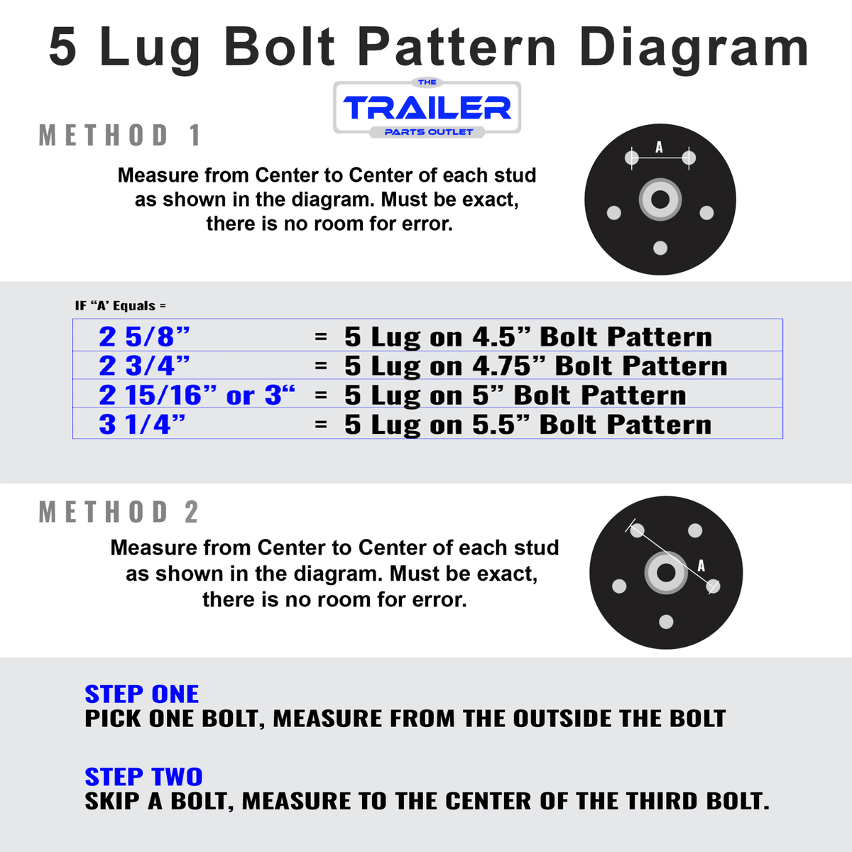 How to measure trailer axle hubface and spring center