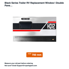 Black Series Replacement Window 11.8 x 27.6 in (300 x 700 mm) - dimensions